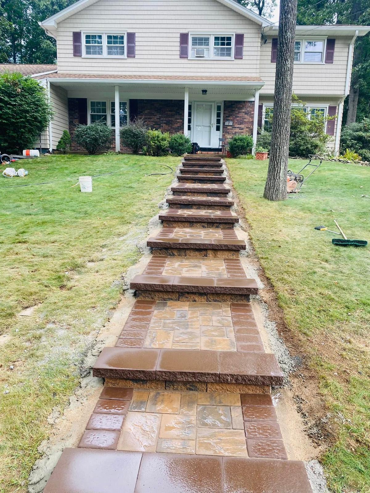 Paver walkway and front steps Morris County NJ